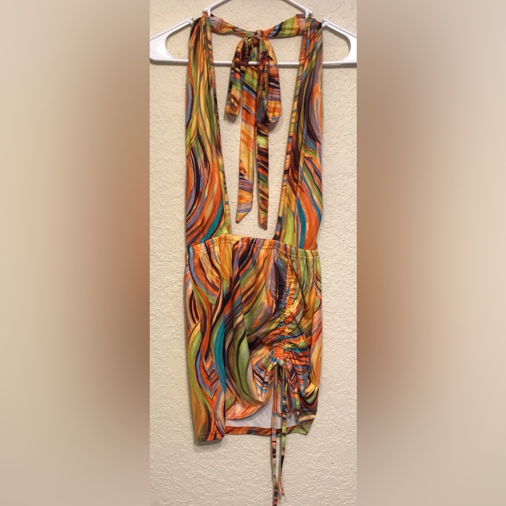 SHEIN Rouched Halter Dress